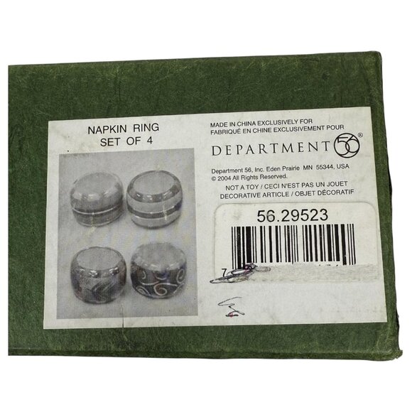 New Dept 56 Christmas Napkin Rings Candlelight Set Of 4 Ceramic Holiday 2004 - Picture 12 of 16